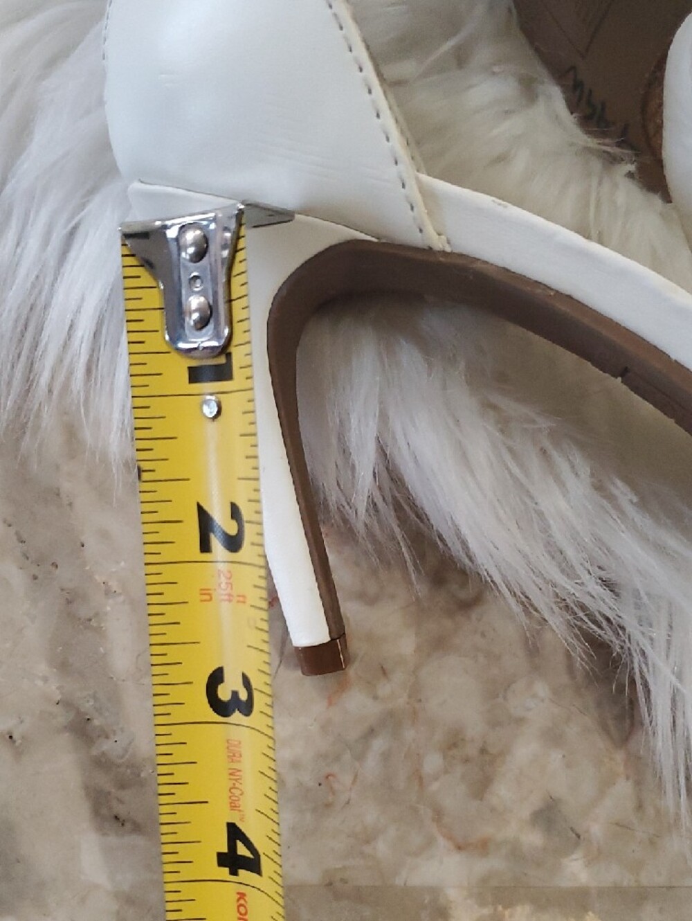 Brash White Heels with Gold Chain Accent - Picture 14 of 16